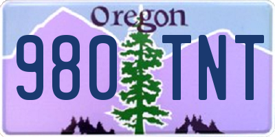 OR license plate 980TNT