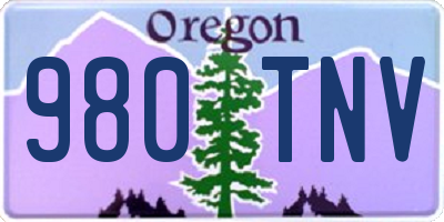 OR license plate 980TNV