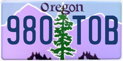 OR license plate 980TOB