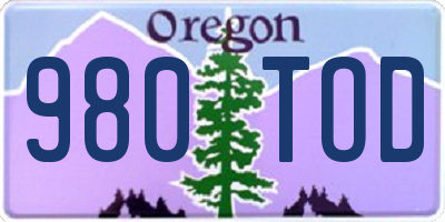 OR license plate 980TOD