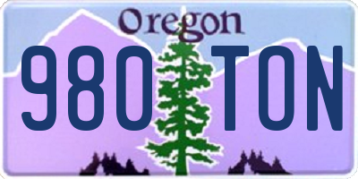 OR license plate 980TON