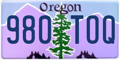OR license plate 980TOQ