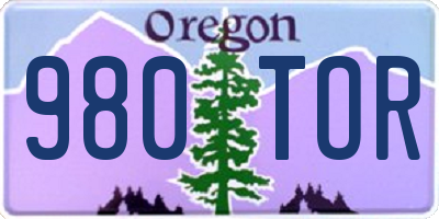 OR license plate 980TOR