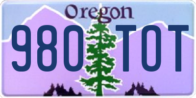 OR license plate 980TOT