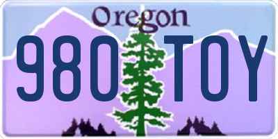 OR license plate 980TOY