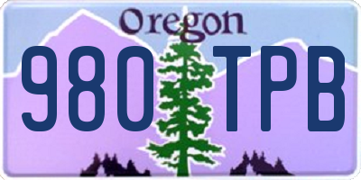 OR license plate 980TPB