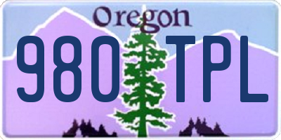 OR license plate 980TPL