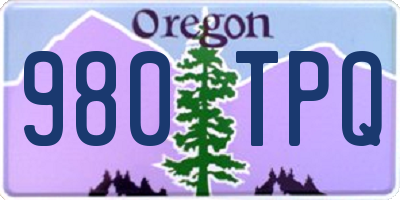 OR license plate 980TPQ