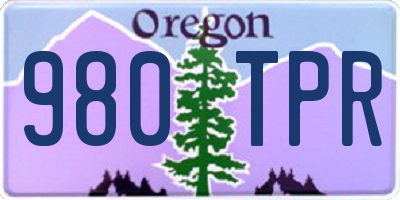 OR license plate 980TPR