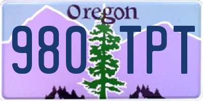 OR license plate 980TPT