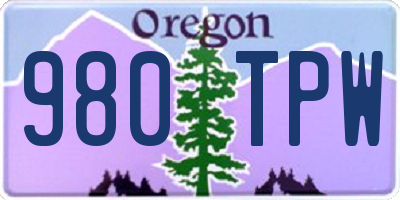 OR license plate 980TPW