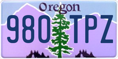 OR license plate 980TPZ