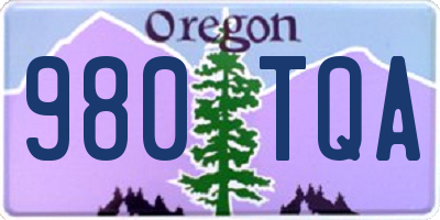 OR license plate 980TQA