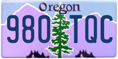 OR license plate 980TQC