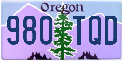OR license plate 980TQD