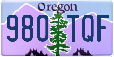 OR license plate 980TQF
