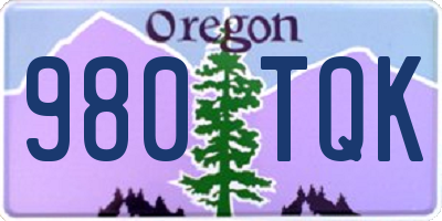 OR license plate 980TQK