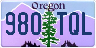OR license plate 980TQL