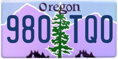 OR license plate 980TQO