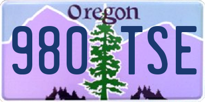 OR license plate 980TSE