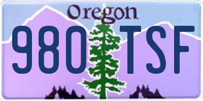 OR license plate 980TSF