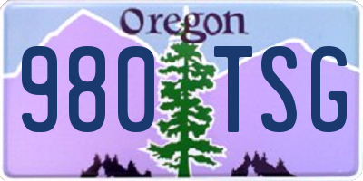 OR license plate 980TSG