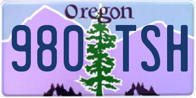 OR license plate 980TSH