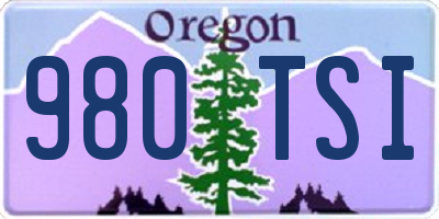 OR license plate 980TSI