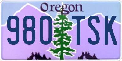 OR license plate 980TSK