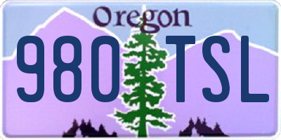 OR license plate 980TSL