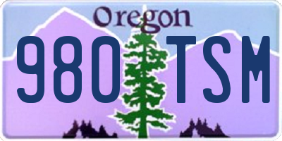 OR license plate 980TSM