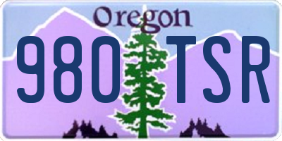 OR license plate 980TSR