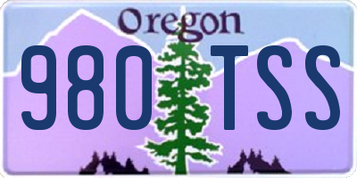 OR license plate 980TSS