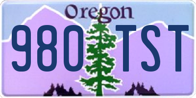 OR license plate 980TST