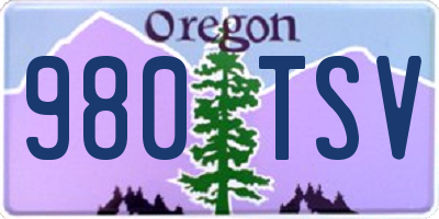 OR license plate 980TSV