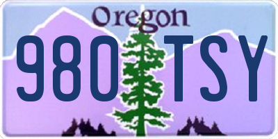 OR license plate 980TSY