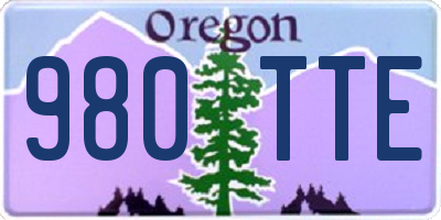 OR license plate 980TTE
