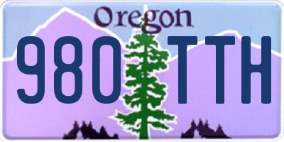 OR license plate 980TTH