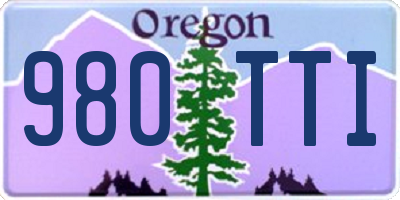 OR license plate 980TTI