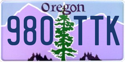 OR license plate 980TTK