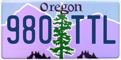 OR license plate 980TTL