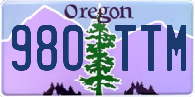 OR license plate 980TTM