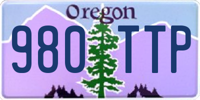 OR license plate 980TTP