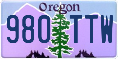 OR license plate 980TTW