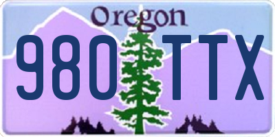 OR license plate 980TTX