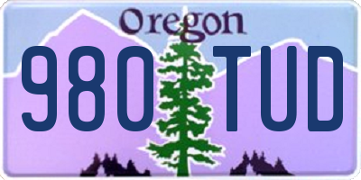 OR license plate 980TUD