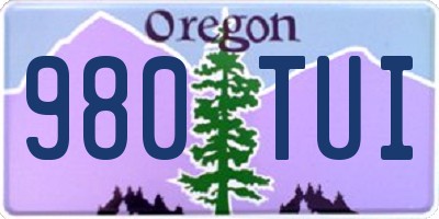 OR license plate 980TUI
