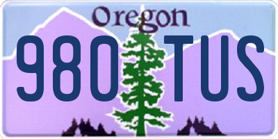 OR license plate 980TUS