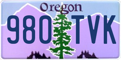 OR license plate 980TVK
