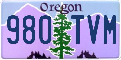 OR license plate 980TVM